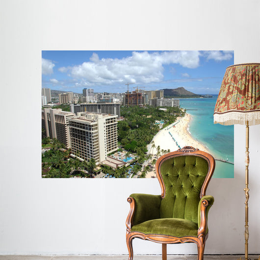Looking out across Waikiki Wall Decal