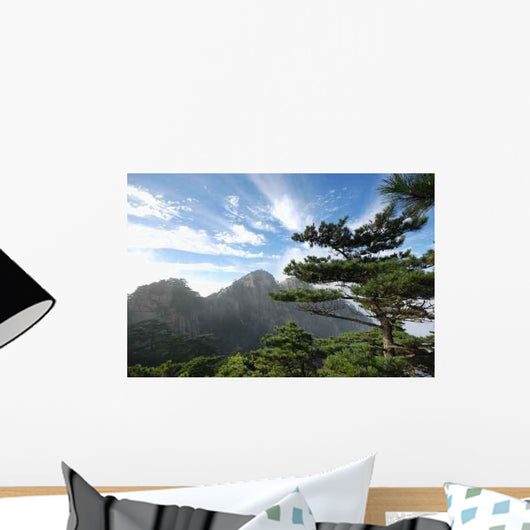 Tree Top Mountain Wall Decal