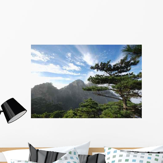 Tree Top Mountain Wall Decal