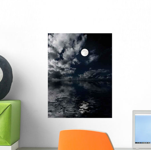 Moon and Clouds above Wall Decal