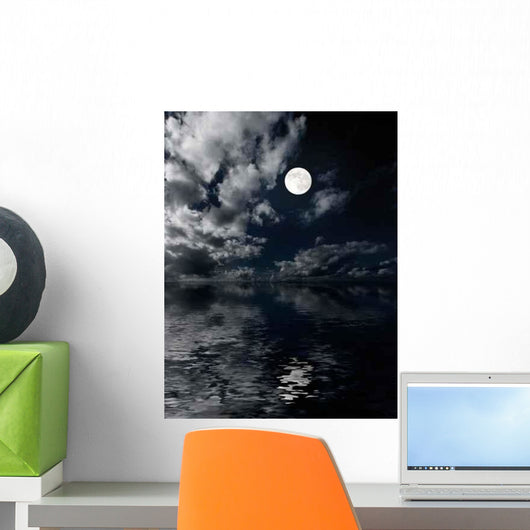 Moon and Clouds above Wall Decal