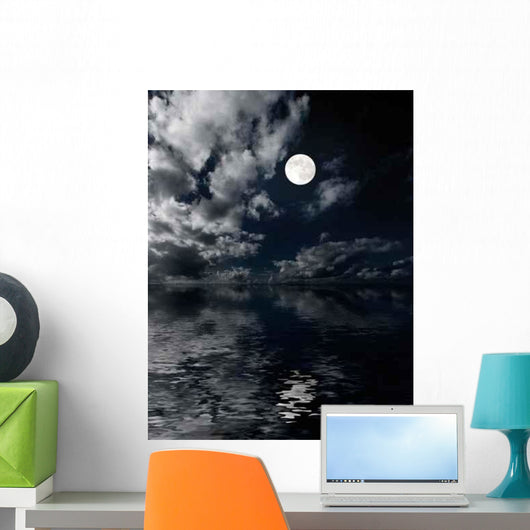 Moon and Clouds above Wall Decal