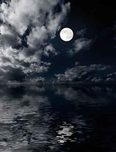 Moon and Clouds above Wall Decal