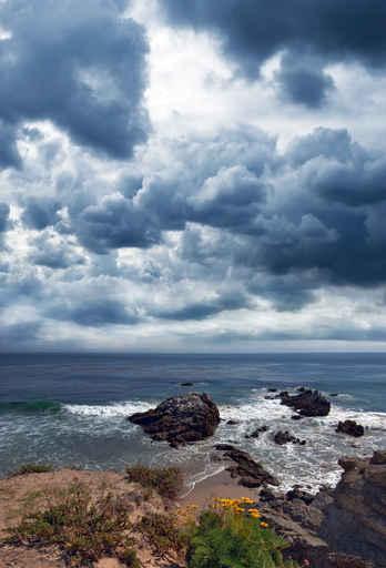 Rocky Beach Stormy Day Wall Decal