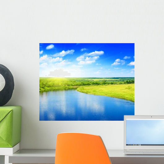 River and Summer Nature Wall Decal Design 3