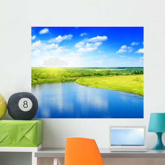 River and Summer Nature Wall Decal Design 3