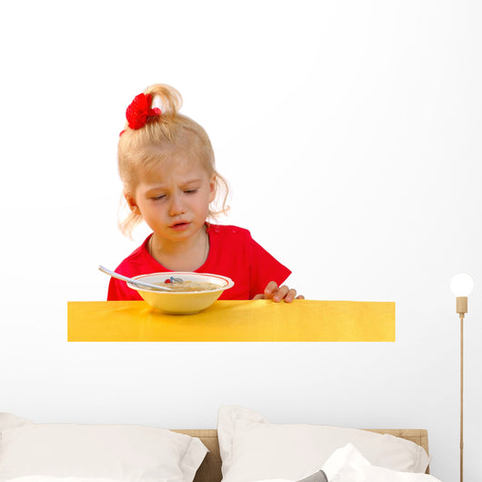Girl Eating Soup Wall Decal