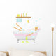 Girl Taking Bubble Bath Wall Decal