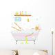 Girl Taking Bubble Bath Wall Decal
