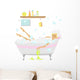 Girl Taking Bubble Bath Wall Decal