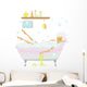 Girl Taking Bubble Bath Wall Decal