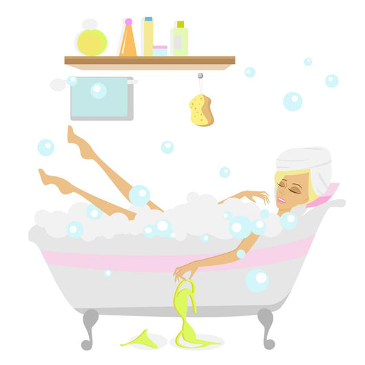 Girl Taking Bubble Bath Wall Decal