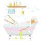 Girl Taking Bubble Bath Wall Decal