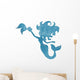 Blue Silhouette Watercolor Mermaid Wall Decal