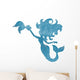 Blue Silhouette Watercolor Mermaid Wall Decal