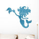 Blue Silhouette Watercolor Mermaid Wall Decal