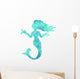 Turquoise Silhouette Watercolor Mermaid Wall Decal