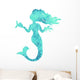 Turquoise Silhouette Watercolor Mermaid Wall Decal