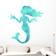 Turquoise Silhouette Watercolor Mermaid Wall Decal