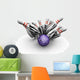Bowling Ball Smashing Pins Wall Decal