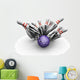 Bowling Ball Smashing Pins Wall Decal