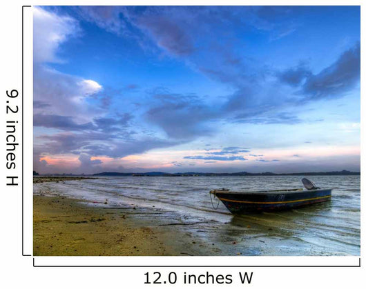 Beached Boat Low-tide Sunset Wall Decal