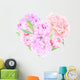 Floral Heart Pink Peonies Wall Decal