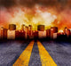Road Going into City Wall Decal
