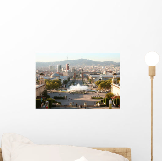 Barcelona Evening from Montjuic Wall Decal