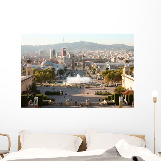 Barcelona Evening from Montjuic Wall Decal