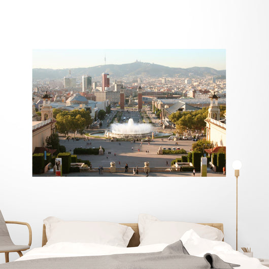 Barcelona Evening from Montjuic Wall Decal