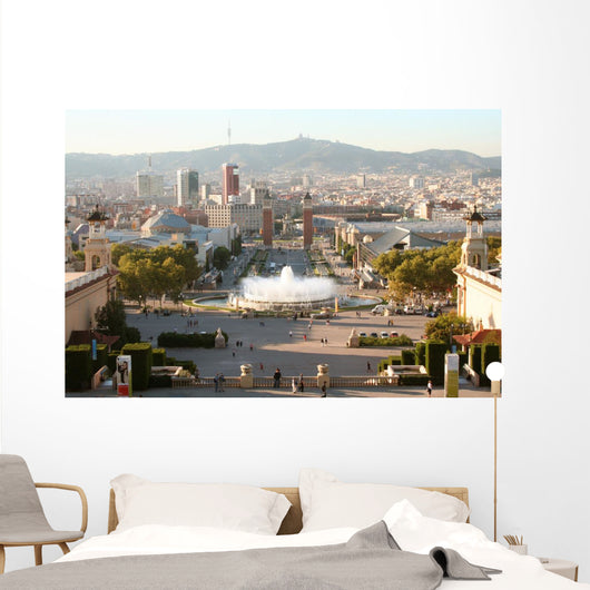 Barcelona Evening from Montjuic Wall Decal