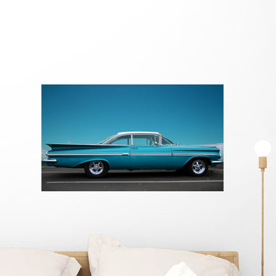 Classic Car Fifties Cruiser Wall Decal shown on a wall