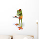Frog with Newspaper Wall Decal
