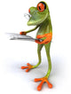 Frog with Newspaper Wall Decal