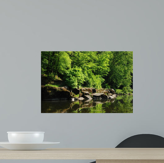 Green Trees and Stones Wall Decal