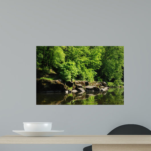 Green Trees and Stones Wall Decal