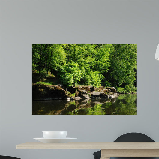 Green Trees and Stones Wall Decal