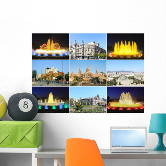 Beautiful Collage Barcelona Spain Wall Decal