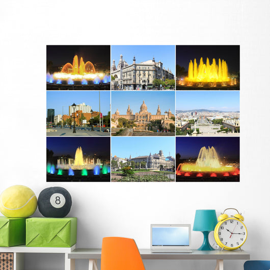 Beautiful Collage Barcelona Spain Wall Decal
