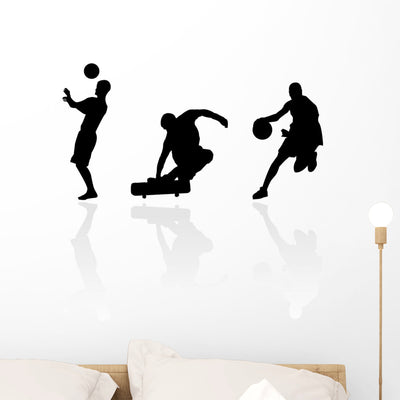 Sport Silhouettes Wall Decal shown on a wall