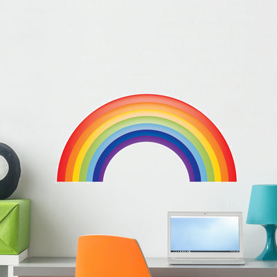 Rainbow Wall Decal shown on a wall