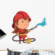 Firefighter Girl Wall Decal