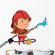 Firefighter Girl Wall Decal