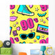 Vector Neon Pop 80s Wall Decal Design 2