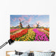 Landscape with Tulips Zaanse Windmills Wall Decal