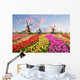Landscape with Tulips Zaanse Windmills Wall Decal
