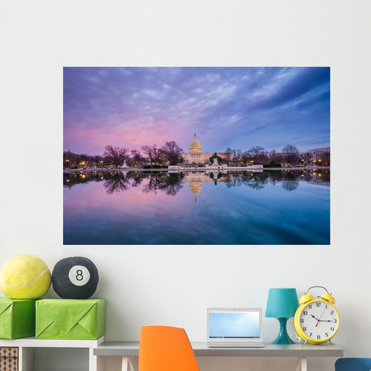 United States Capitol Distant Sunset Wall Decal