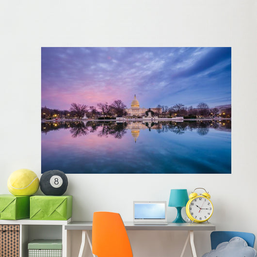 United States Capitol Distant Sunset Wall Decal