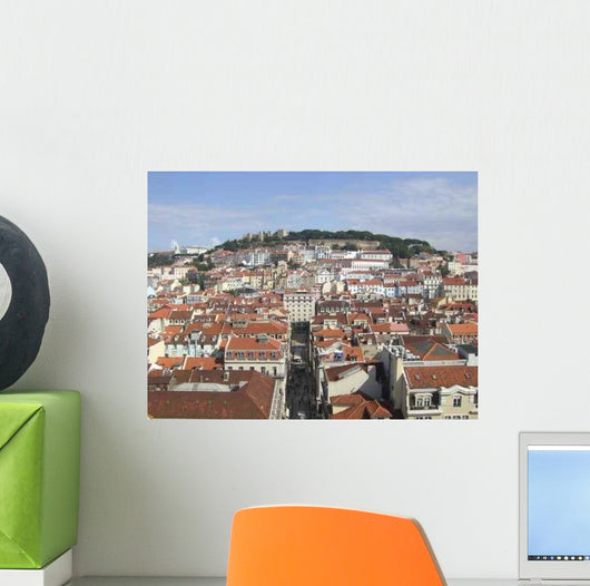Lissabon Blick Auf Burg Wall Decal
